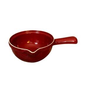 NWT Emile Henry France Rouge Red Sauce Pot Mixing Bowl Spout #2902